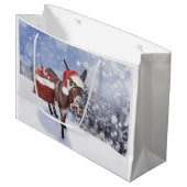 Grand Sac Cadeau Christmas donkey with funny (Devant Angle)