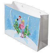 Grand Sac Cadeau Christmas Flamingo with Cactus (Dos Angle)