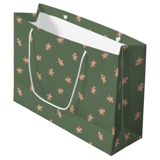 Grand Sac Cadeau Christmas Gingerbread Boy (Devant Angle)