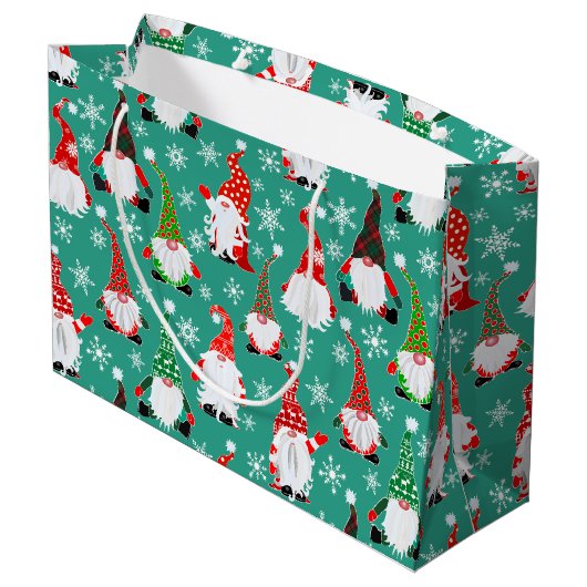 Grand Sac Cadeau Christmas Gonk Patterned (Dos Angle)