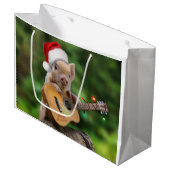 Grand Sac Cadeau Christmas guitar pig (Devant Angle)