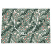 Grand Sac Cadeau Christmas Holly Pattern (Devant)