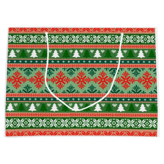 Grand Sac Cadeau Christmas Knitting Pattern (Devant)