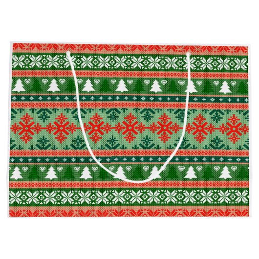 Grand Sac Cadeau Christmas Knitting Pattern (Dos)