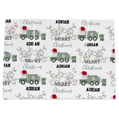 Grand Sac Cadeau Christmas Recycling Garbage Truck Custom Name  (Devant)
