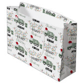 Grand Sac Cadeau Christmas Recycling Garbage Truck Custom Name  (Dos Angle)