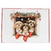 Grand Sac Cadeau Christmas Shih Tzu Dogs (Dos)