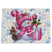Grand Sac Cadeau Christmas Snowman (Devant)