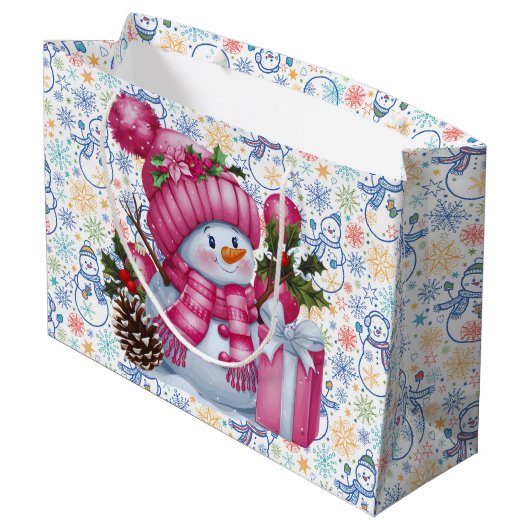 Grand Sac Cadeau Christmas Snowman (Dos Angle)