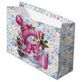 Grand Sac Cadeau Christmas Snowman (Devant Angle)