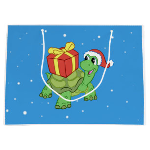 Grand Sac Cadeau Christmas turtle with the venin