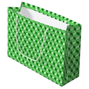 Grand Sac Cadeau Chrome 3-d boîtes - vert émeraude