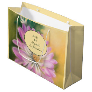 Grand Sac Cadeau Chrysanthemum Pink and Cream Pastel Floral