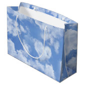 Grand Sac Cadeau Ciel bleu avec nuage en forme de coeur Ajouter un (Dos Angle)