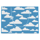 GRAND SAC CADEAU CIEL BLEU GRAPHIQUE ET NUAGES BLANCS ILLUSTRATION (Devant)