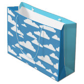 GRAND SAC CADEAU CIEL BLEU GRAPHIQUE ET NUAGES BLANCS ILLUSTRATION (Devant Angle)