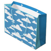 GRAND SAC CADEAU CIEL BLEU GRAPHIQUE ET NUAGES BLANCS ILLUSTRATION (Dos Angle)