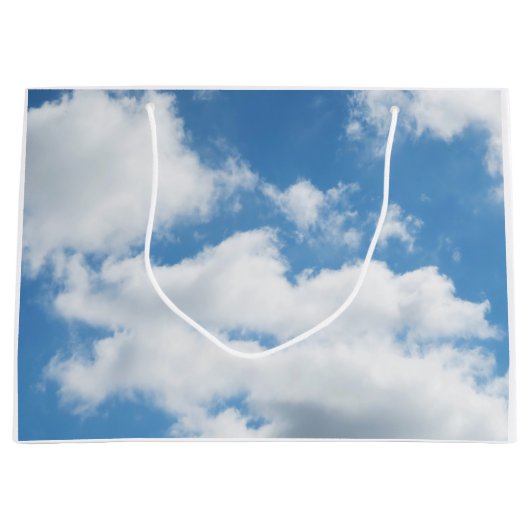Grand Sac Cadeau ciel, météo, nature, blanc, bleu, nuage, soleil (Devant)