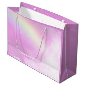 Grand Sac Cadeau Ciel rose pastel avec arc-en-ciel jaune (Devant Angle)