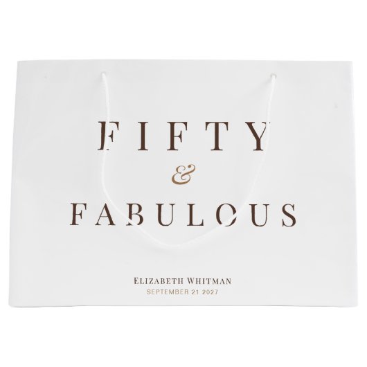 Grand Sac Cadeau Cinquante et fabuleux 50e anniversaire (Devant)