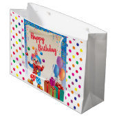 Grand Sac Cadeau Cirque Joyeux anniversaire (Devant Angle)