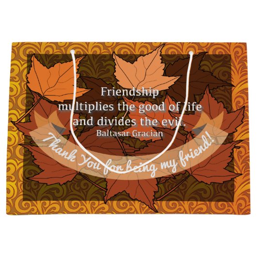 Grand Sac Cadeau Citation d'amitié (Devant)