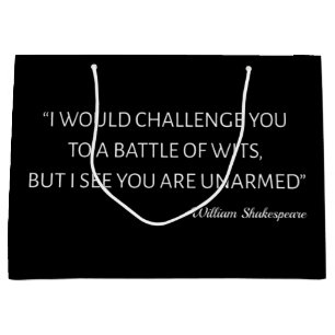 Grand Sac Cadeau Citation De Shakespeare - Bataille De Wits
