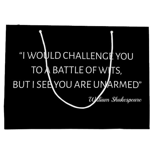 Grand Sac Cadeau Citation De Shakespeare - Bataille De Wits (Dos)