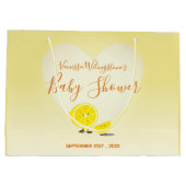 Grand Sac Cadeau Citron et citron en tranche Baby shower Coeur Jaun (Dos)