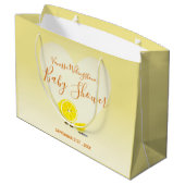 Grand Sac Cadeau Citron et citron en tranche Baby shower Coeur Jaun (Dos Angle)