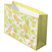 Grand Sac Cadeau citron vert orange tranches fruits agrumes nature (Devant Angle)