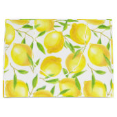 Grand Sac Cadeau Citrons et motif feuille (Devant)