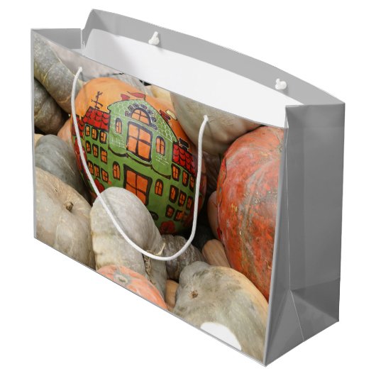 Grand Sac Cadeau Citrouille (Dos Angle)