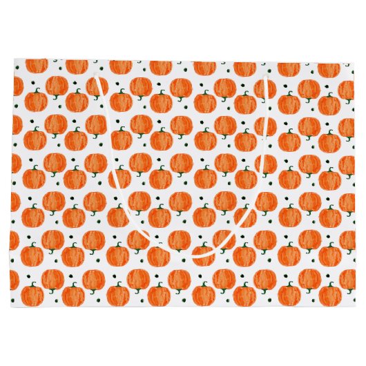 Grand Sac Cadeau Citrouille aquarelle (Dos)