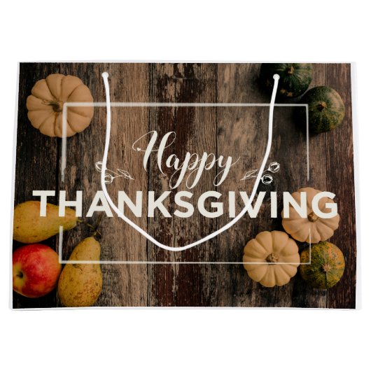 Grand Sac Cadeau citrouille bon thanksgiving (Devant)