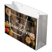 Grand Sac Cadeau citrouille bon thanksgiving (Devant Angle)