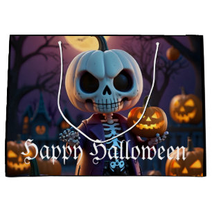 Grand Sac Cadeau Citrouille Patch Skeleton Companion
