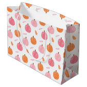 Grand Sac Cadeau Citrouille  rose orange Motif Feuille (Dos Angle)