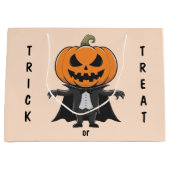 Grand Sac Cadeau Citrouille Vampire (Devant)