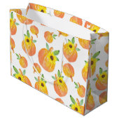 Grand Sac Cadeau Citrouilles d'aquarelle et tournesols (Dos Angle)