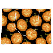 Grand Sac Cadeau Citrouilles d'Halloween (Devant)