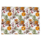 Grand Sac Cadeau Citrus Orange Pine Berry Noël (Dos)