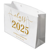 Grand Sac Cadeau Classe de 2025 Gold Script Graduation (Dos Angle)