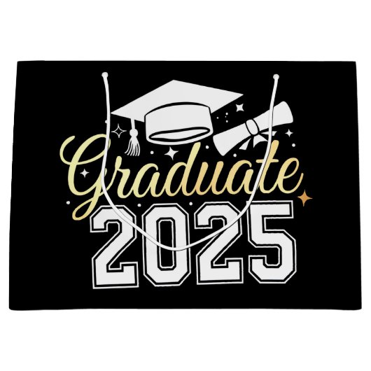 Grand Sac Cadeau Classe De Diplôme De 2025 (Devant)