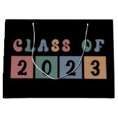 Grand Sac Cadeau Classe rétro de 2023 collégial diplôme cadeau (Devant)