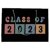 Grand Sac Cadeau Classe rétro de 2023 collégial diplôme cadeau (Dos)