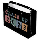 Grand Sac Cadeau Classe rétro de 2023 collégial diplôme cadeau (Dos Angle)