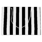 Grand Sac Cadeau Classic blanc et noir rayé (Devant)