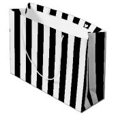 Grand Sac Cadeau Classic blanc et noir rayé (Dos Angle)