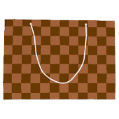Grand Sac Cadeau Classic Checkered Pattern: Brown and Tan Square (Dos)